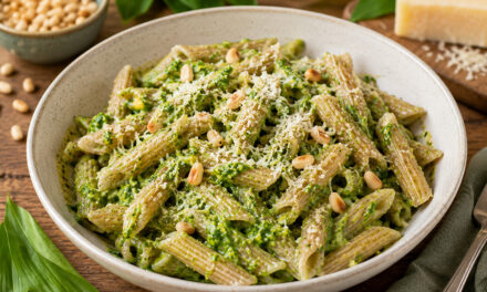Vollkornnudeln mit Bärlauchpesto