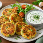 Gemüsebratlinge mit Kräuterdip